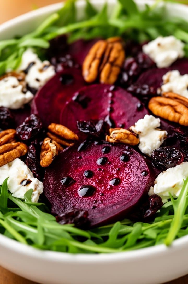 Roasted Beet Salad with Goat Cheese and Balsamic Vinaigrette