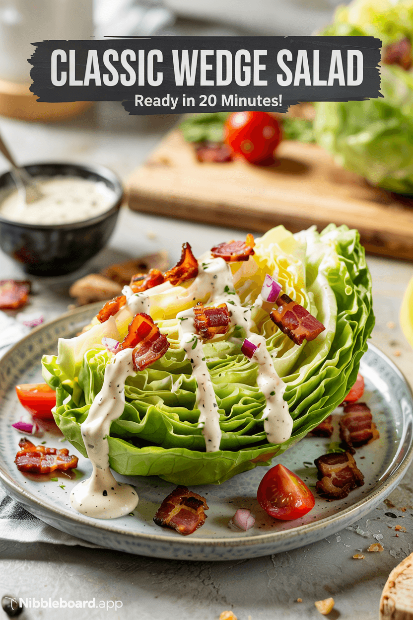 Classic Wedge Salad with Homemade Blue Cheese Dressing