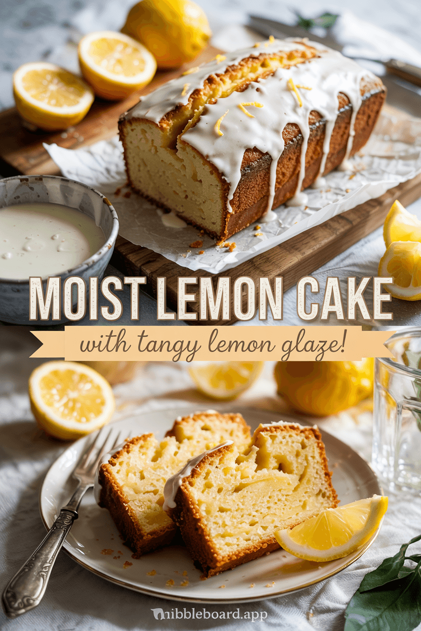 Moist Lemon Cake with Lemon Glaze